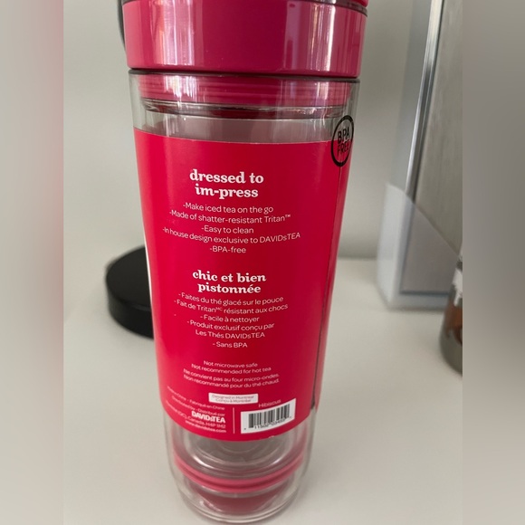 DAVIDs TEA Iced Tea Press ~ Fuchsia (discontinued). NEW - Picture 2 of 7